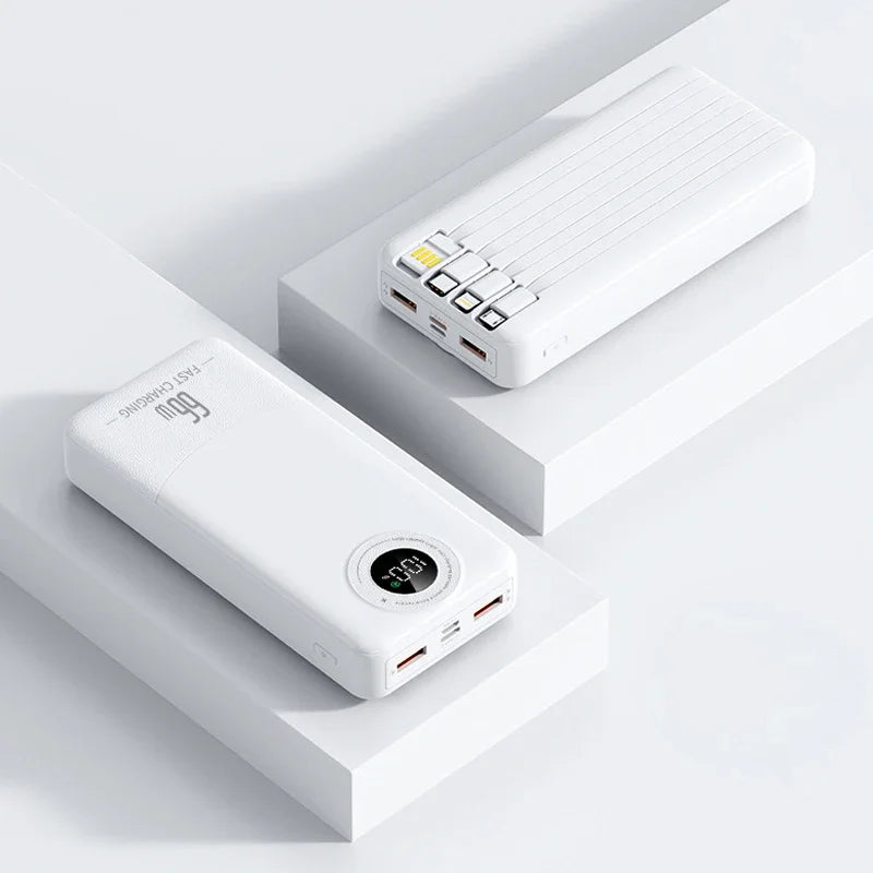 20000mAh 66W Power Bank with Fast Charging and 4 Cables