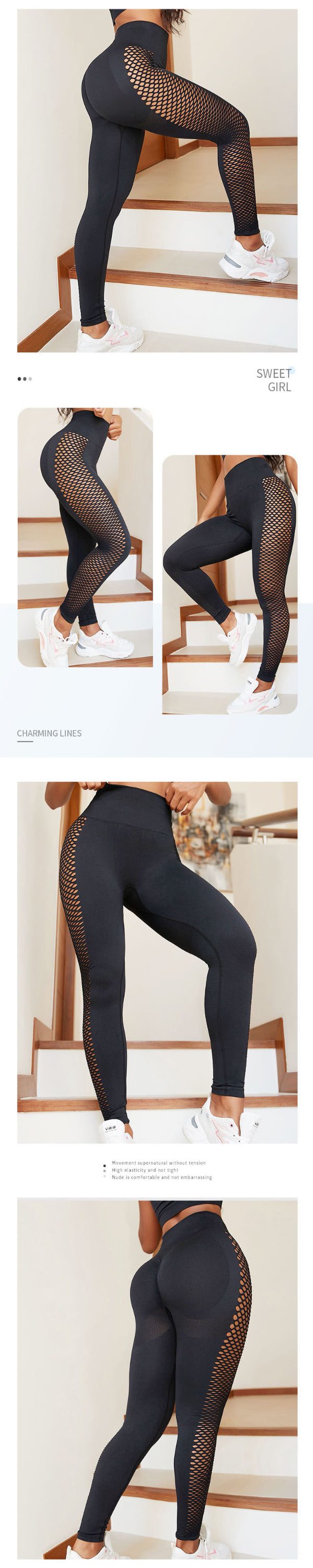 Women's High Waist Solid Color Push Up Leggings for Fitness