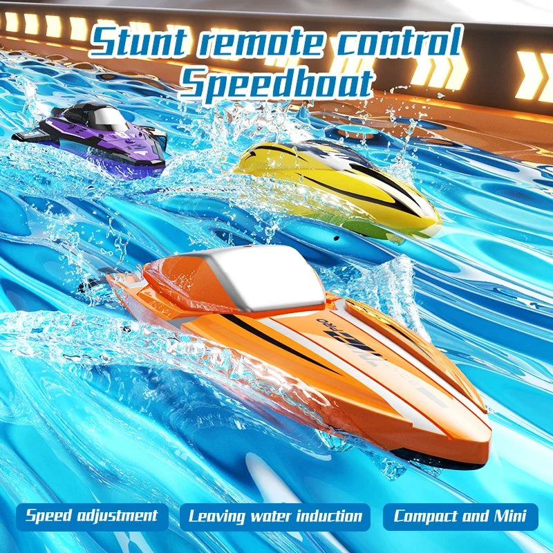 2.4G RC Mini Stunt Speedboat Remote Control double motor High-speed Ship Waterproof Model Kids Toys Water Pool Multiplayer Game