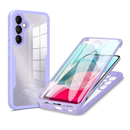 360° Full Body Transparent Shockproof Case with Screen Protector for Samsung Galaxy Models