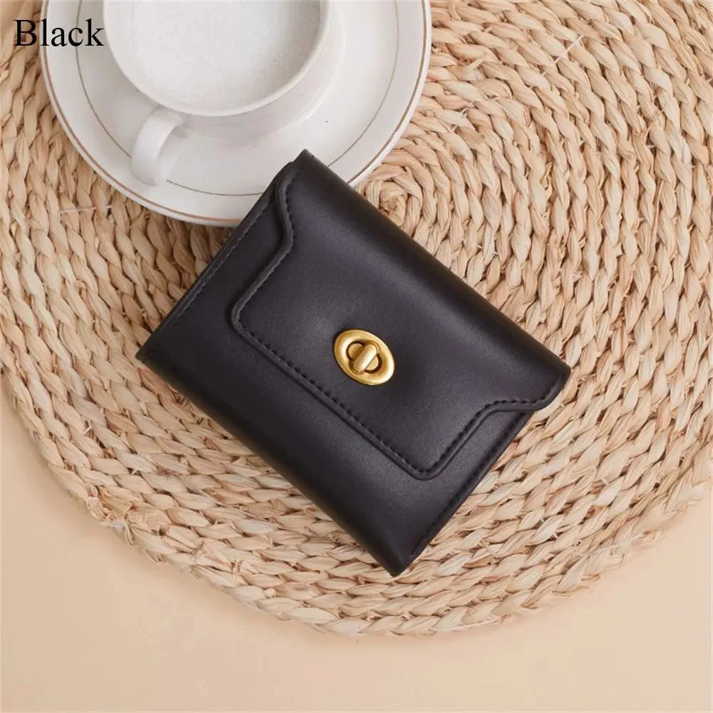 Custom Letters Fashion Women Short Wallet PU Leather Three Fold Wallet Small Coin Purse Ins Style Credit Card Holder Money Clip