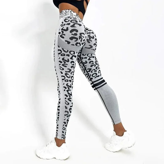 Women's High Waist Seamless Leopard Leggings with Hip Lift