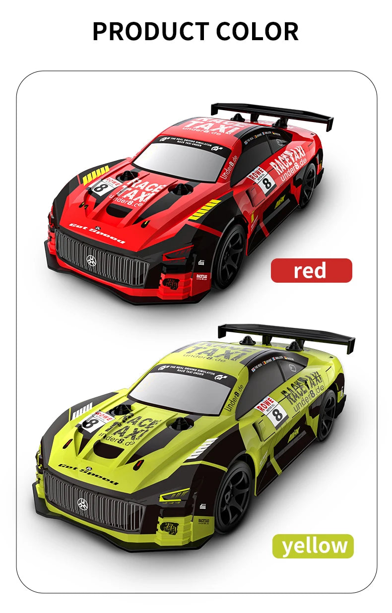 RC Sport Racing Car 1:18 Drift Car med 2 uppsättningar däck 2,4G Fjärrkontroll Modul 4WD RTR Billeksaker Barnpresenter