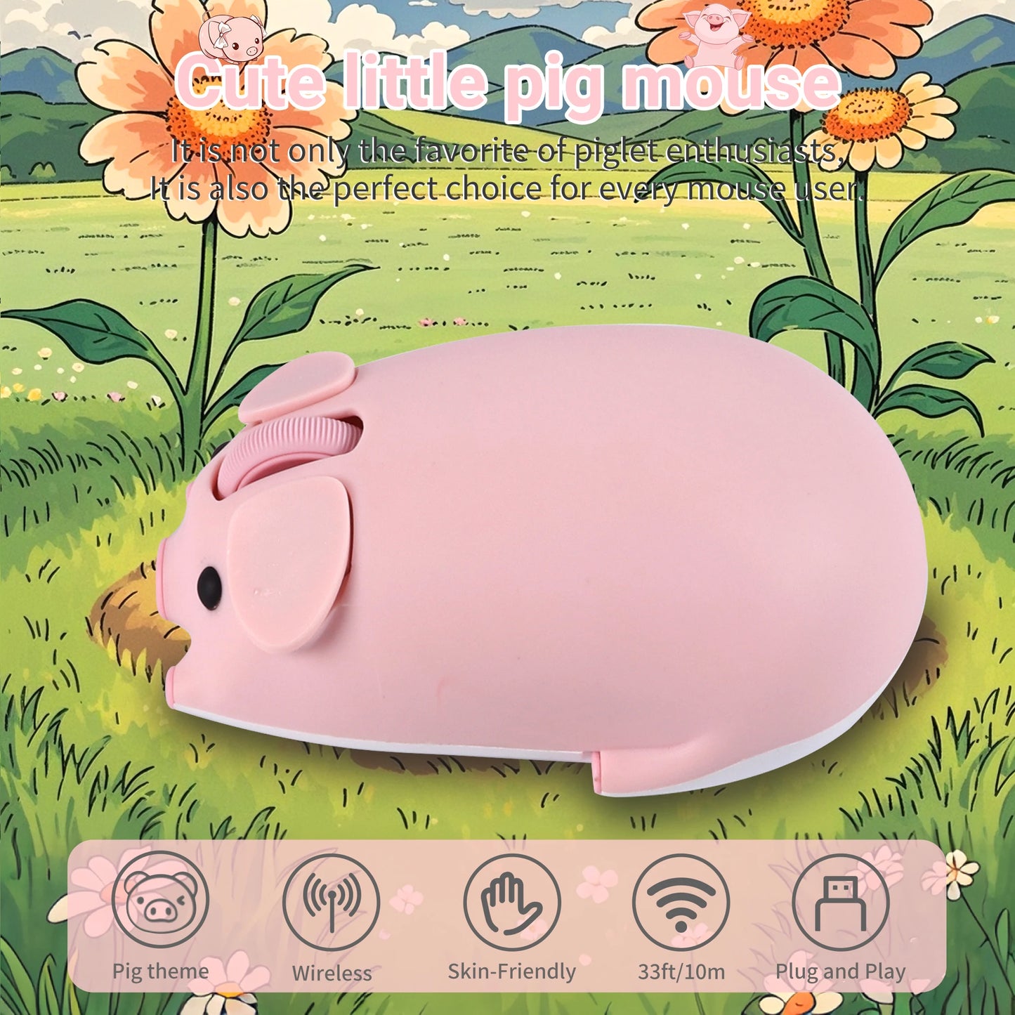 Pig mouse wireless 2.4G Bluetooth Dual-mode