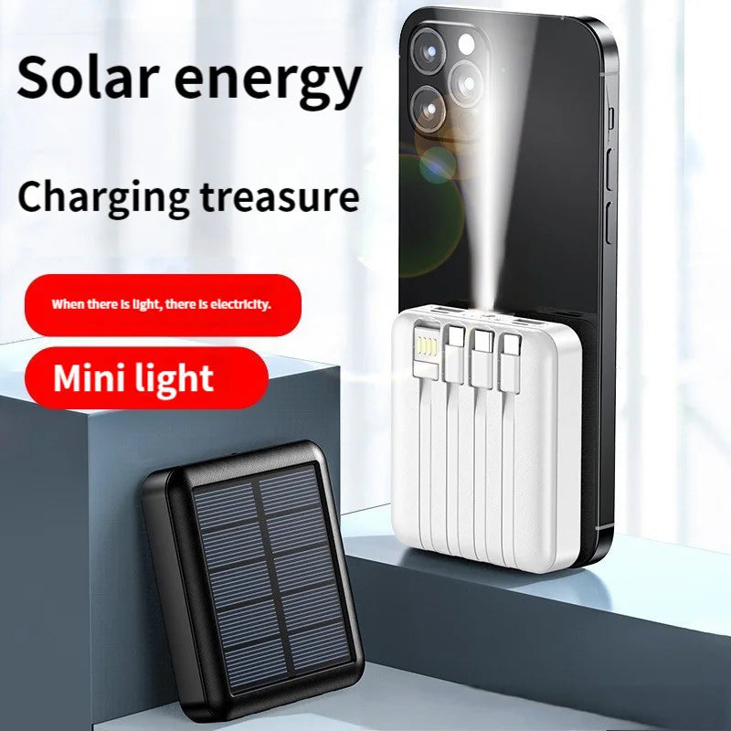 Lenovo 50000mAh Solar Power Bank med dubbla USB och ficklampa