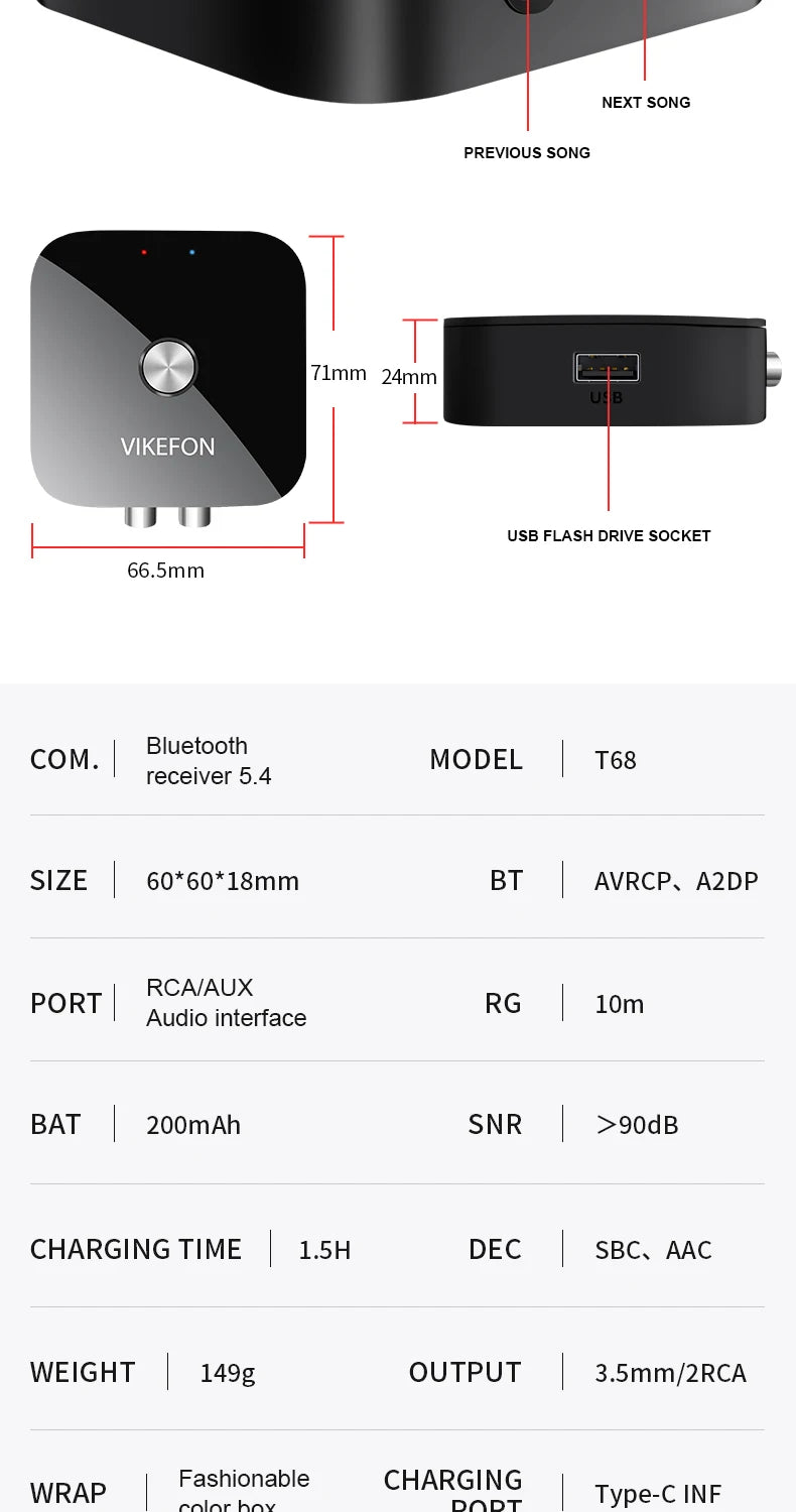 NFC Bluetooth Audio Receiver 3.5mm AUX RCA Stereo Wireless Adapter USB Dongle HIFI Remote Control For Car Kit Speaker Amplifier