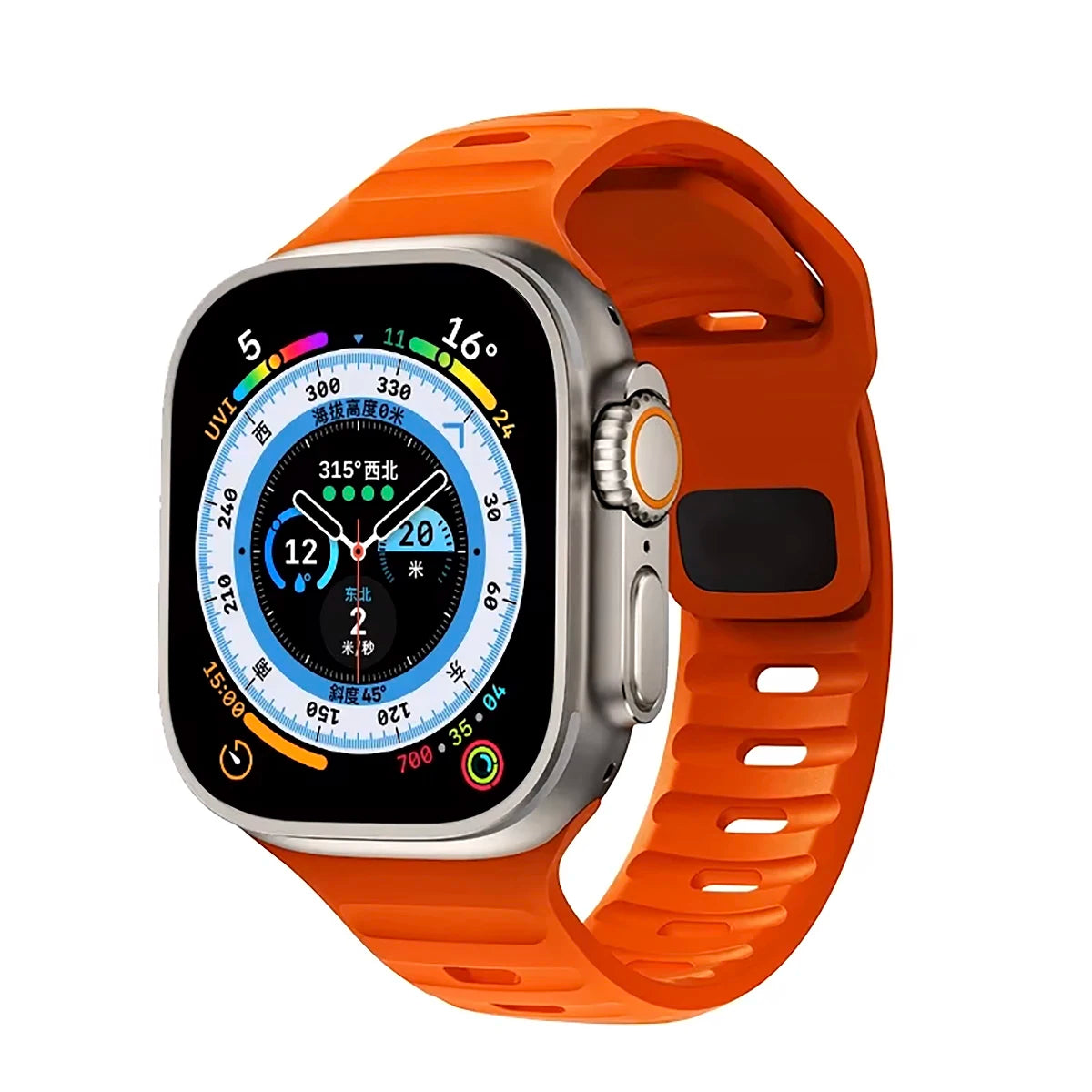 Sportband kompatibelt med Apple Watch-band 49/45/44/42/41/40 /38 Mjukt silikonband för män för kvinnor