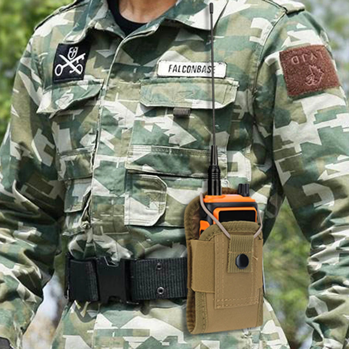 Tactical Walkie Talkie Pouch Oxford Molle Radio Pouch Holder Pocket Portable Outdoor Hunting Sports Waist Bag Interphone Holster