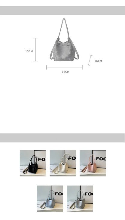 Light Luxury PU Magnetic Buckle Bucket Bag – 2025 Trendy Women's Fashionable Shoulder Bag.