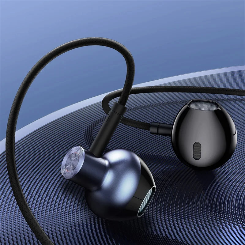 Baseus H19 Trådbundna hörlurar 6D Stereo Bas Hörlurar In-Ear 3,5 mm Jack Headset med MIC för Xiaomi Samsung iPhone 6 hörlurar