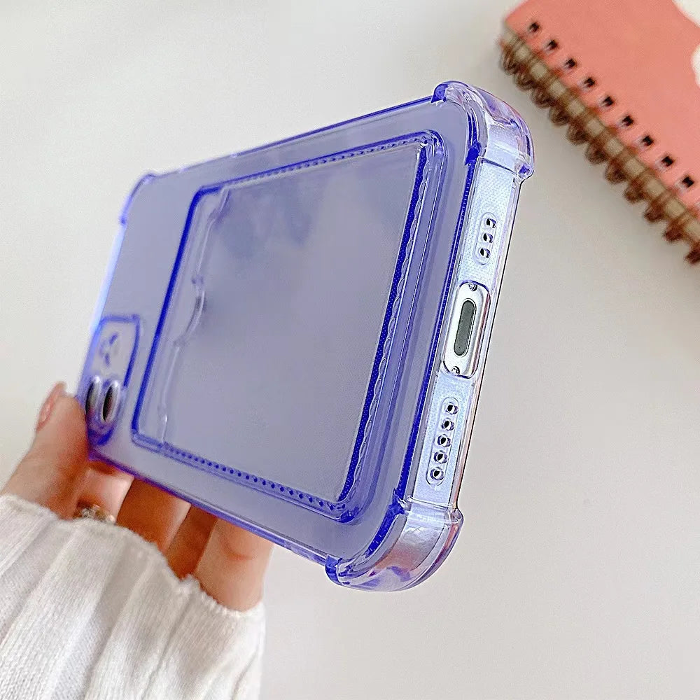 Card Bag Wallet Clear Phone Case For Xiaomi