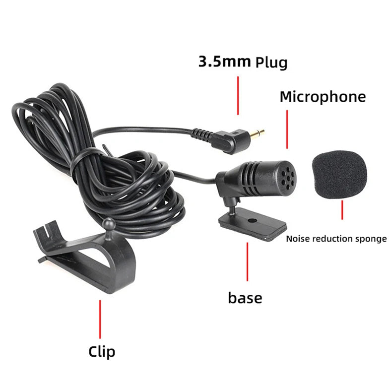 Car Audio Microphone 3.5mm Clip Jack Plug Mic Stereo Mini Wired External Microphone For Auto DVD Radio Professionals