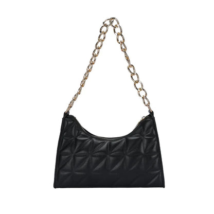 Women's Diamond Pattern PU Leather Chain Shoulder Bag