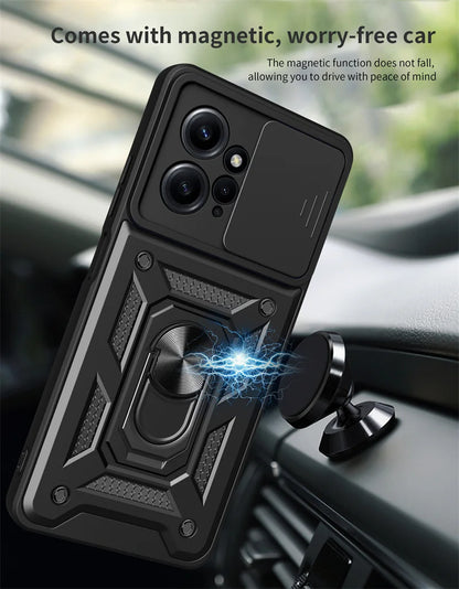 Magnetic Ring Stand Holder Back Cover for Xiaomi Redmi Note 12 4G Shockproof Armor Phone Case For POCO X6 Pro