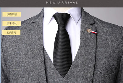 S-5XL (Jacka + Väst + Byxor) Retro Gentleman Klassiskt Mode Pläd Herr Formell Business Slim Suit 3 Styck Set Brudgum Bröllopsklänning