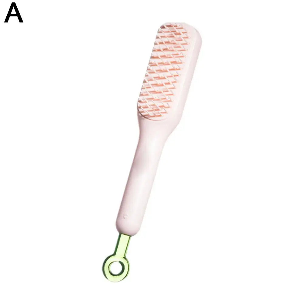 Self-Cleaning Anti-Static Massage Comb – Retractable Brush for Smooth Hair and Scalp Care.