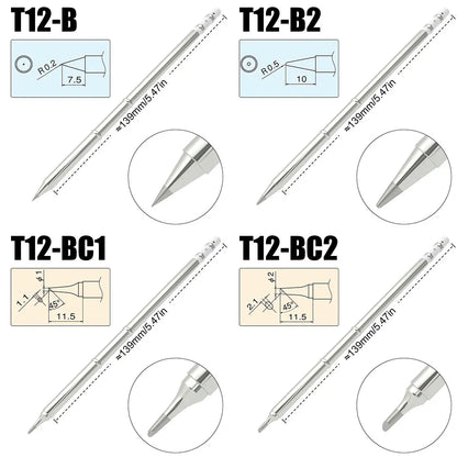 T12 Series Tip for Soldering Iron Replacement Tips Heater Solder Head Weller Electric Welding Equipment Tools Sting Tin Cautin