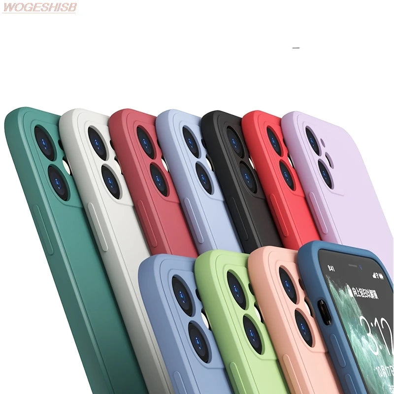 Luxury Liquid Gray Silicone Phone Case For iPhone 11 12 13 14 15 Pro Max Mini Xs X XR 6 6s 7 8 Plus SE Thin Soft Cover Fundas