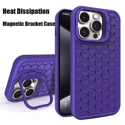 Magsafe Magnetic Heat Dissipation Car Bracket Shockproof TPU Phone Case for iPhone 15 14 13 12 11 Pro Max