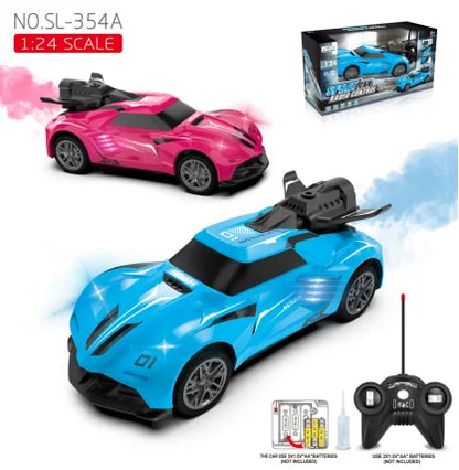 RC Car 1/24: 2WD, LED-ljus, Spray Smoke