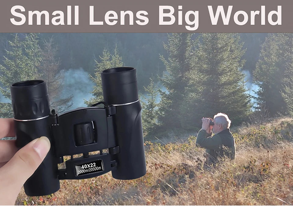 40x22 HD Powerful Binoculars 2000M Long Range Folding Mini Telescope BAK4 FMC Optics For Hunting Sports Outdoor Camping Travel