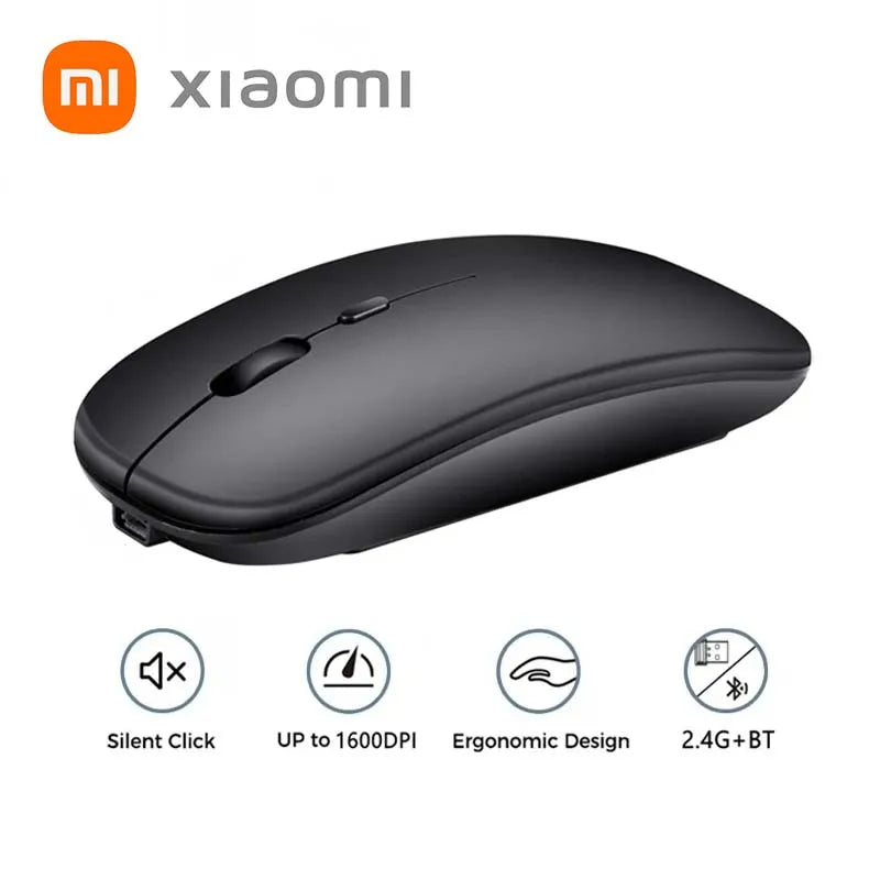 Xiaomi 2.4GHz Bluetooth Mouse Wireless USB Rechargeable Silence Ergonomics Double Model Mini