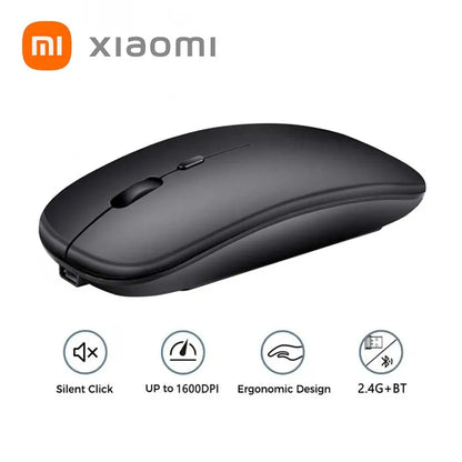 Xiaomi 2.4GHz Bluetooth Mouse Wireless USB Rechargeable Silence Ergonomics Double Model Mini