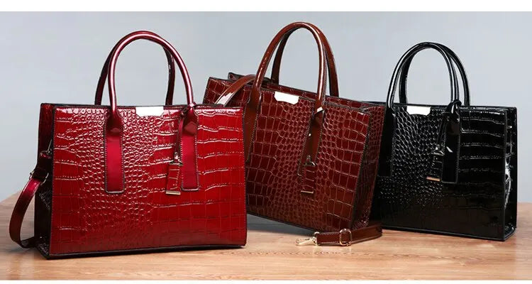 Crocodile Print Women Handbags Purse Tote Bags Adjustable Strap Top Handle Bag Large Capacity Crossbody Bags Work Travel Gift