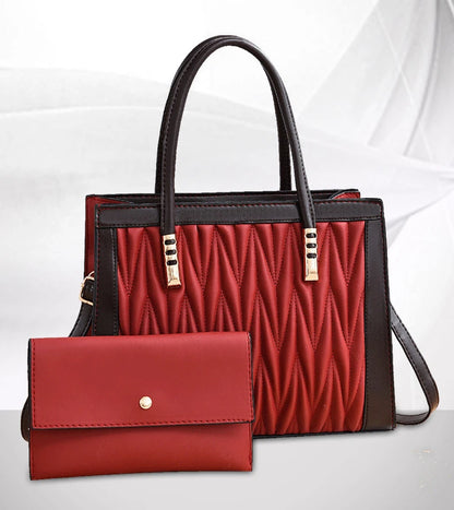 TRAVEASY Bag: Pleated PU Leather, Business