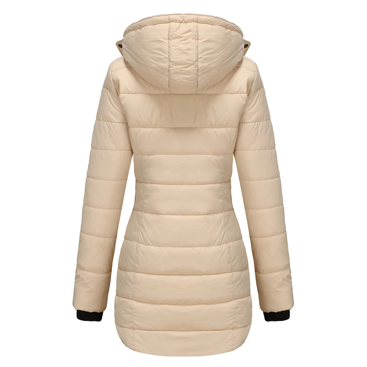 Long Quilted Puffer Jacket for Women in Bold Colors