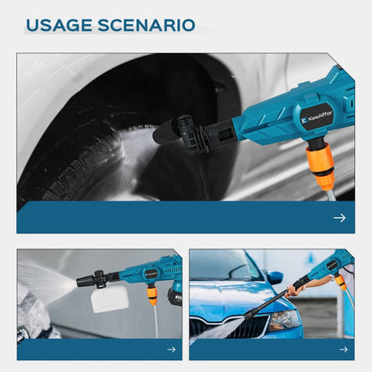 KEEAFFOR 250Bar 3500W borstlös högtrycksvattenpistol 6-i 1 sladdlös uppladdningsbar biltvättpistol för Makita 18V batteri