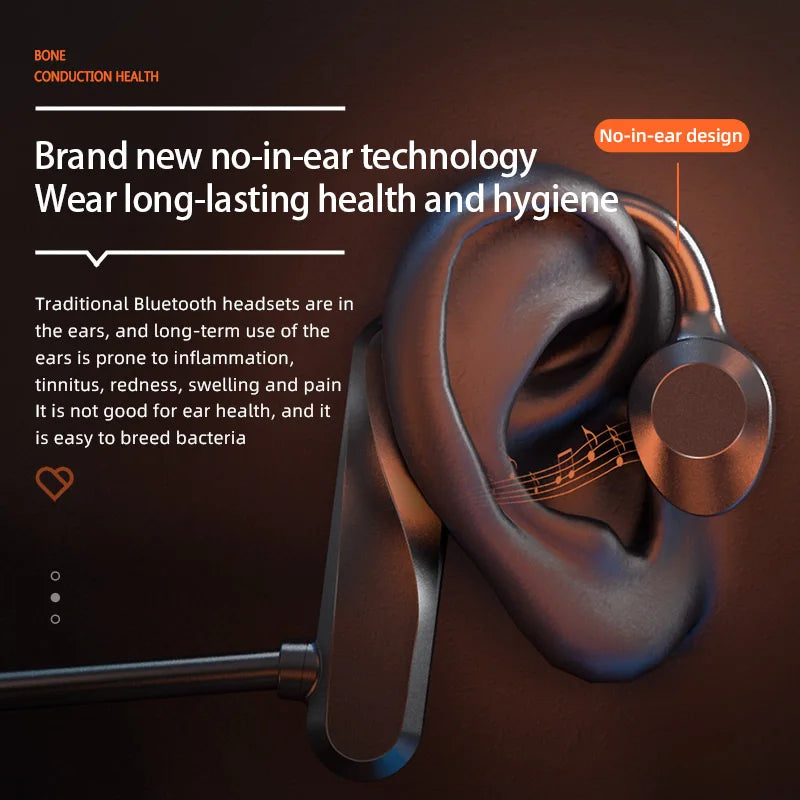 K69 Bone Conduction Hörlurar Bluetooth Hifi Musik hörlurar Sport Ear-hook Trådlösa headset med mikrofon vattentäta hörlurar