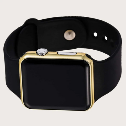 1pc Black Plastic Strap Fashionable Square Dial Electronic Watch