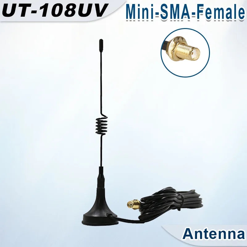 UT-108UV Walkie Talkie Car Antenna Magnetic SMA-F Dual Band UHF VHF for Baofeng UV-5R TYT WOUXUN Quansheng UV-K5 8 Two Way Radio