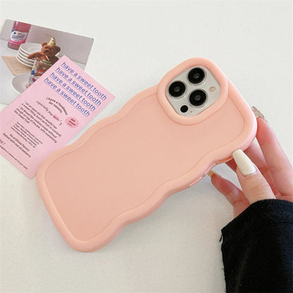 Wave Side Liquid Silicone Phone Case For iPhone 11 12 13 14 15 Pro Max Mini Xs X XR 6 6s 7 8 Plus SE Cream Soft Cover Fundas