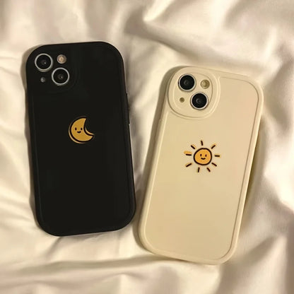 Sun Moon Silicone Cases Cover Phone Case For iPhone