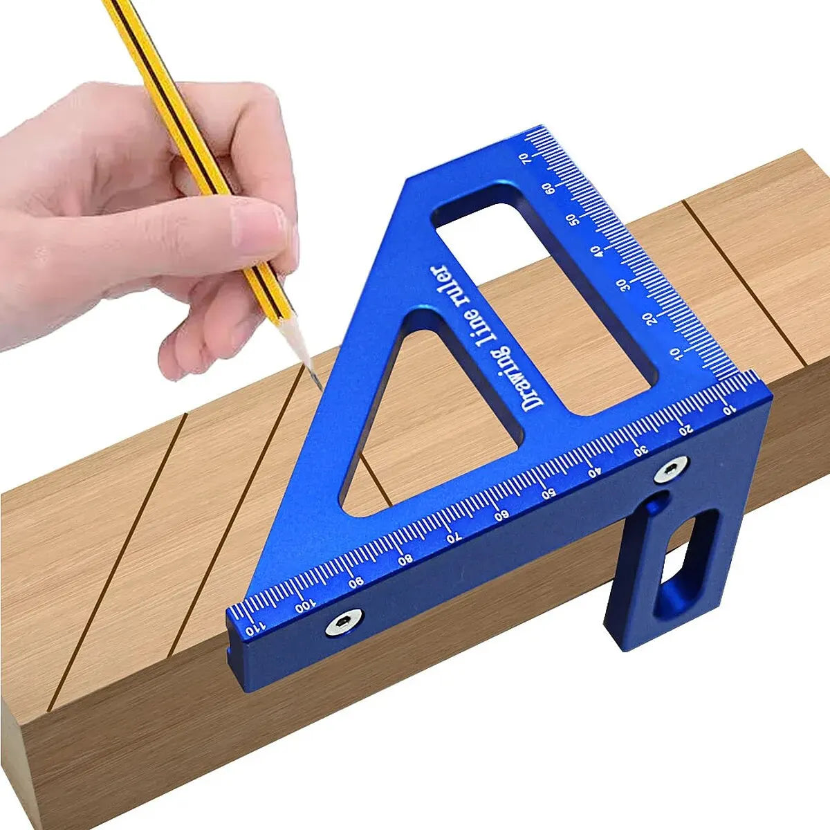 Carpenter Square -Woodworking Square Protractor Aluminum Miter Triangle Ruler 3D Multi Angle 45/90 Degree Layout Measuring Ruler