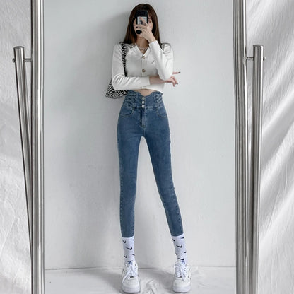 ZOENOVA Stretch Jeans Women 2022 Push Up Sexy Retro High Waist Skinny Mom Pants Korean Fashion Denim Trousers Femme Spring New