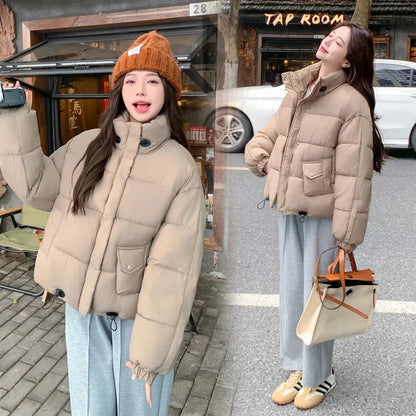 Women's Short Warm Cotton Coat Korean Style