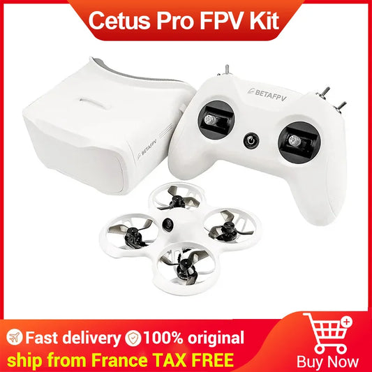 Cetus Pro FPV Kit - Indoor Racing Drone Toy with Frsky D8 Lite Radio 2 SE Transmitter, 5.8G 14DBI VR02 Goggles, and VTX (BNF/RTF Options)