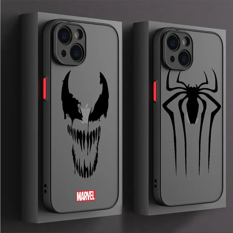 Marvel Spiderman Ironman telefonfodral för iPhone XR X 14 16 Plus XS Max 8 Plus 13 Mini 15 Pro Max 12 11 Pro 7 12 Pro Matt skal