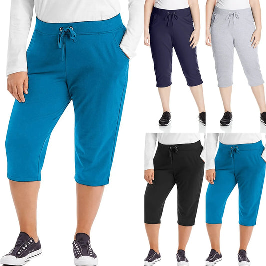 Women's Cropped Sports Leggings with Side Pockets