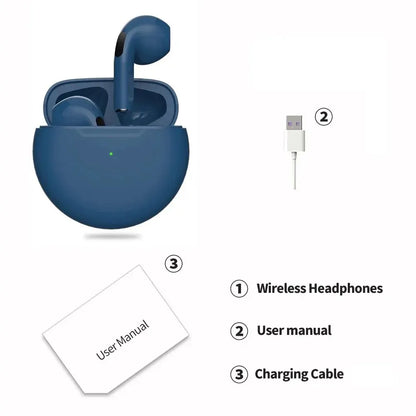 Original Air Pro 6 TWS trådlöst Bluetooth-headset 5.3 hörlurar Minihörlurar med mikrofonladdningsbox för Xiaomi iPhone-hörlurar