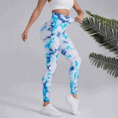 Kvinnors hög midja Tie-Dye Yoga Leggings i 26 färger