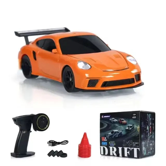 2.4G Höghastighets Drift Rc Bil 1/43 4WD Fjärrkontroll Bil Fyrhjulsdrift Radiostyrd Mini GTR Racing Modell Pojke Leksak Present