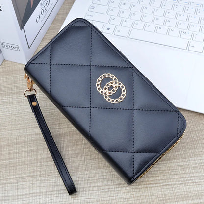 Women's Long Wallet – Double Zipper, Large Capacity Handbag with Double Layer Design, Fashionable and Practical Mobile Case