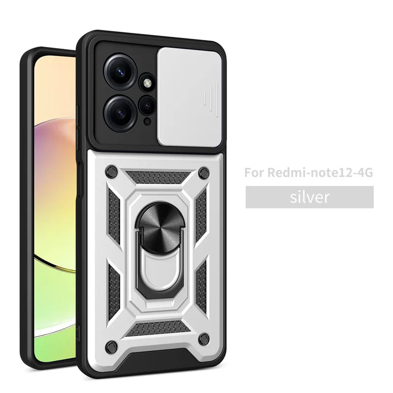 Magnetic Ring Stand Holder Back Cover for Xiaomi Redmi Note 12 4G Shockproof Armor Phone Case For POCO X6 Pro