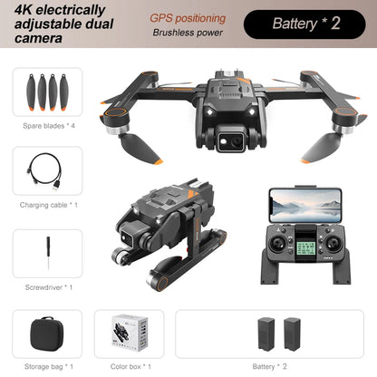 RG 700Pro RC Drönare GPS Undvikande av hinder Flygfotografi HD Dubbelkamera Quadcopter Borstlös motorhelikopter Barn Vuxenleksak