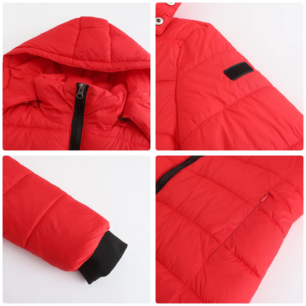 Long Quilted Puffer Jacket for Women in Bold Colors