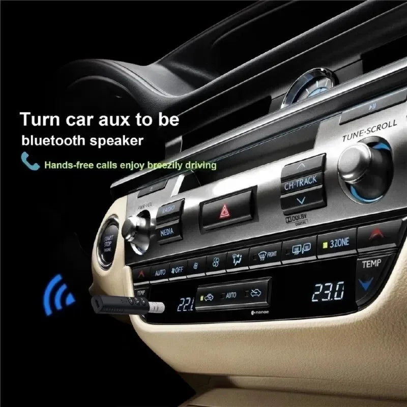 Car Bluetooth 5.0 Receiver 3.5mm 3.5 AUX Jack Stereo Music Audio Car Kit Transmitter Speaker Amplifier Wireless Adapter with Mic